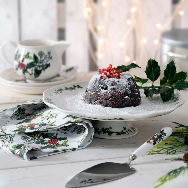 The Holly & The Ivy Pierced Footed Cake Plate