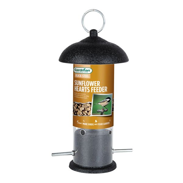 Black Steel Sunflower Hearts Feeder Bird Feeders Squires