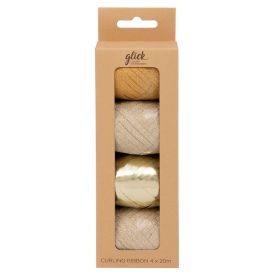 Curling Ribbon Rolls - Gold - Pack of 4