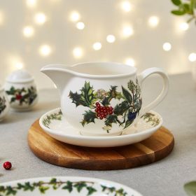 The Holly & The Ivy Gravy Boat & Stand