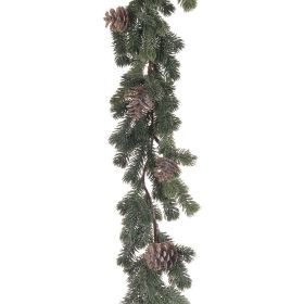 Frosted Pine Garland With Cones