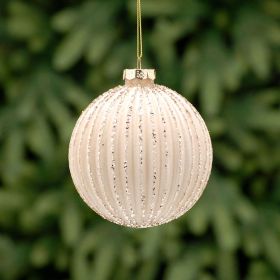 Matte Glitter Glass Ball - Gold - 10cm