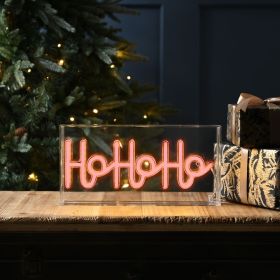 Neon Sign Warm White Ho Ho Ho 30cm