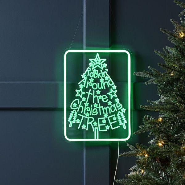 Neon Sign Rockin' Around The Tree 40cm